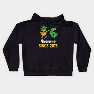 6th Birthday Pineapple Dabbing 6 Years Old Kids Hoodie